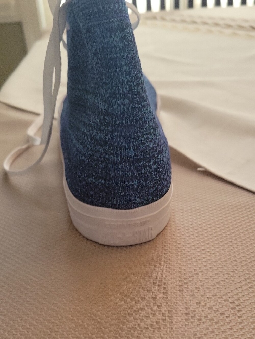 Converse High-Top Sneakers in Blue with White Accents - Picture 7 of 8